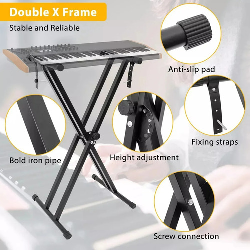 Atril Doble Reforzado Para Teclado Musical 8434