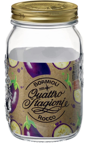 Olla de comida Bormioli Astagioni, 1 litro, tapa de metal de color transparente