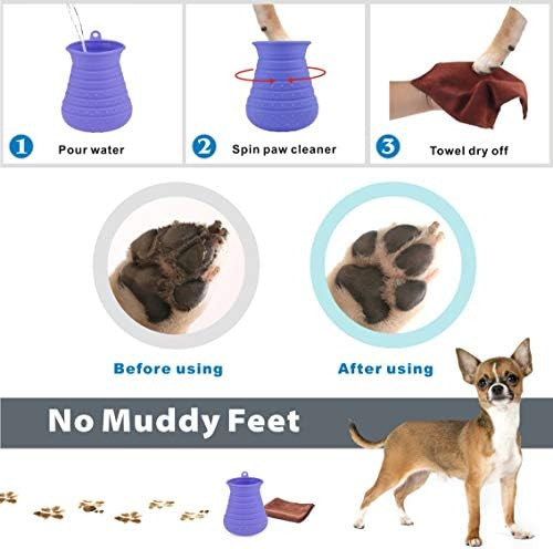 Idepet Taza Limpiadora De Patas De Perro Con Toalla Limpiado