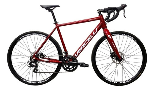 Bicicleta  Vercelli Austin aro 700 54cm 14v freios de disco mecânico câmbios Shimano Tourney A070 cor vermelho/branco