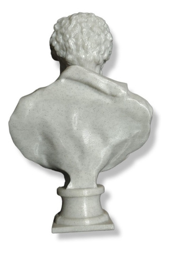 Imagen 5 de 10 de Figura Busto Emperador Marco Aurelio 3d Pintado Marmol