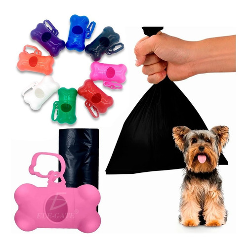 Set 8 Porta Bolsas Desech P/mascotas Con Rollo De 15 Bolsas