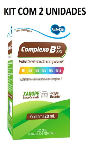Kit Complexo B Liquido Sabor Caramelo Com 2un De 120 Ml Cd