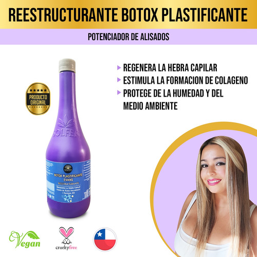 Botox Evans Plastificante, Reestructurante Capilar Solfer