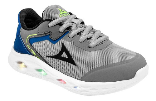 Tenis Con Luces Pirma 8008 Gris Azul 18-21 112-741