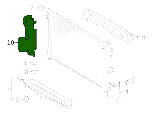 Deflector Radiador Corolla 20-22 165930t110 Der Liv0989 Dv (Usado)