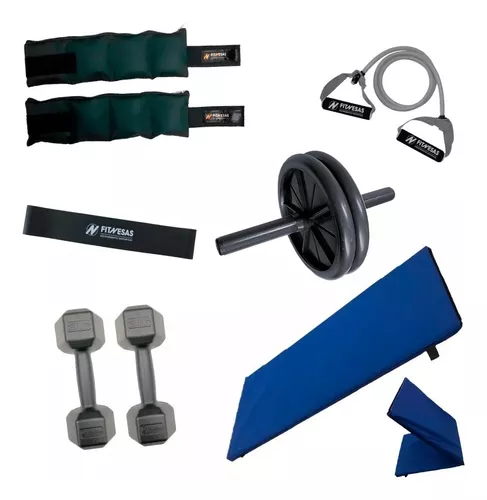 Kit Set Tobilleras 1kg + Banda Circular Sp + Speed Rope Gym