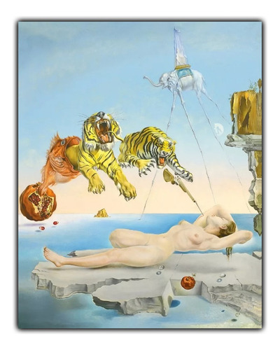 Poster Dali 65cmx80cm Sonho Causado Pelo Voo De Uma Abelha