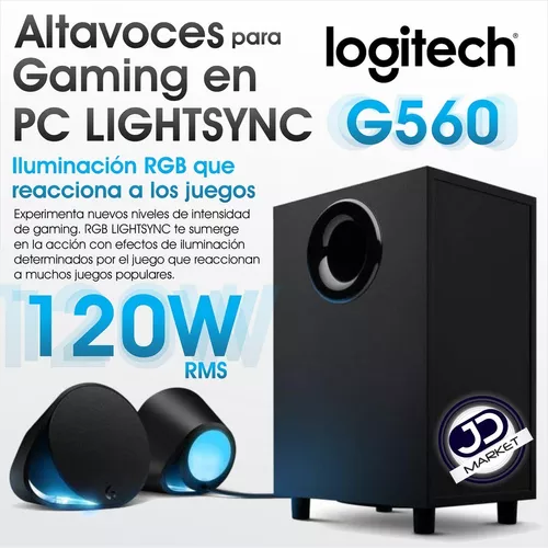 Sistema de Altavoces ALTAVOCES LOGITECH GAMING G560 LIGHTSYNC 7.1 120W  NEGRO - DMI Computer S.A. - Mayorista y distribuidor Informático