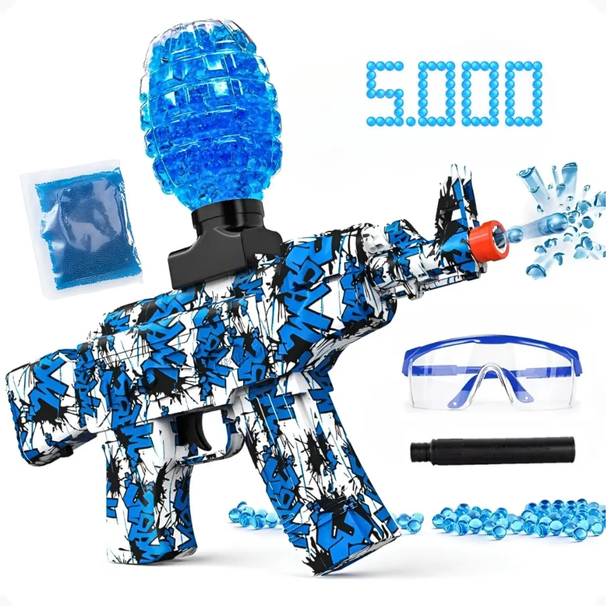 Arminha De Gel Ak47 Arma Atira Bolinha Metralhadora De Brinquedo Automático Orbeez Azul