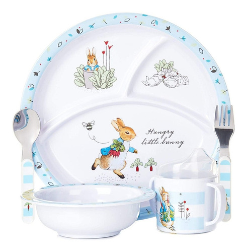 Beatrix Potter Peter Rabbit - Vajilla De Melamina (5 Piezas)