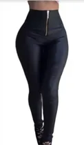 Comprar Pantalón Leggins Vinipiel Cierre Tiro Alto Control Abdomen 