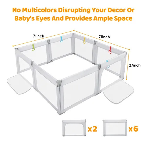 Corral Plegable Seguro Para Ninos Con Malla Transpirable