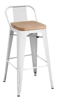 Comprar Banqueta Tolix Silla Tolix Asiento Madera Y Respaldo Bajo 