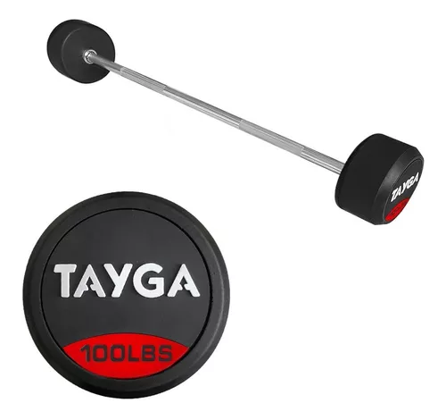 Barra Recta Con Peso Integrado 100 Lbs, Gym Tayga