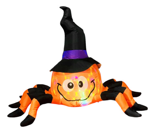 Figura Decorativa Inflable Halloween Araña Con Sombrero 1.2m