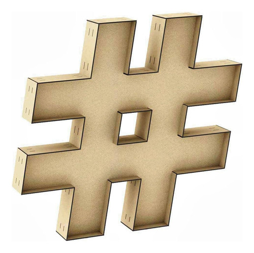 Letra Caixa Grande Hashtag Mdf 90cm De Altura Decoração