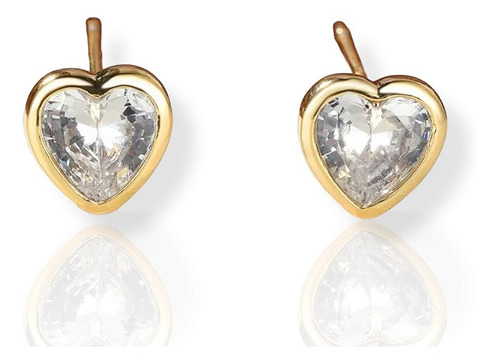 Aretes Corazón Chiquitos Zirconia.