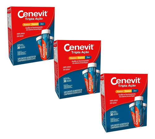 Kit 3 Cxs Cenevit Tripla 30cps (90cps) Legrand Vitamina Cdz