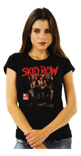 Polera Mujer Skid Row 18 And Life Rock Impresión Directa