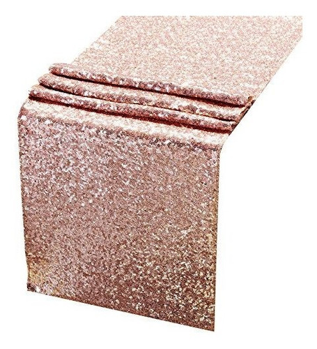 Amazlinen Corredores De Mesa De Lentejuelas Rose Gold 12 X 1