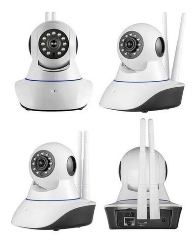 Pack X2 Camaras Ip Wifi Hd Vision Nocturna 360° Blanco