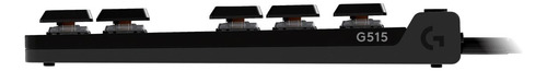 Teclado Gamer Logitech G515 Tkl Wired Lightsync Rgb Black