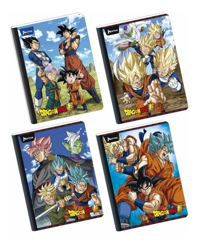 Cuaderno Cosido Dragon Ball Z Mediano Cuadros 100 Hojas