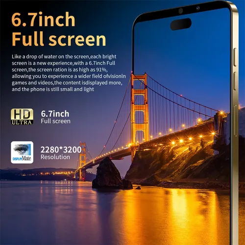 Q Smartphone Android Barato I14promax 6.7 De 8 Gb+256 Gb [vu