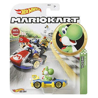 Hot Wheels Mario Kart Yoshi Con Mach 8 Racer