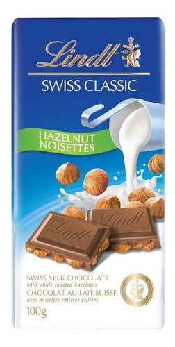 Lindt Swiss Classic Chocolate Semiamargo  Avellanas 100 Gr.