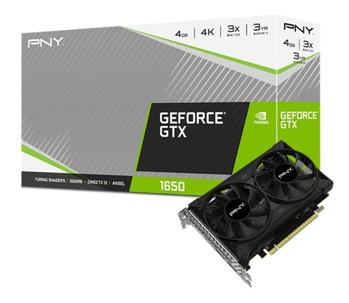 Tarjeta De Video Pny 1650 Geforce Gtx 4gb Ddr5 4k Dual Fans