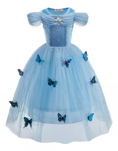 Vestido Infantil Princesa Cinderela Filme Brilho