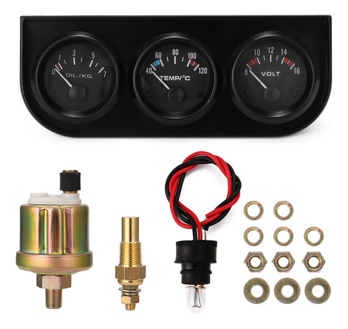 Manómetro Montado En El Vehículo+indicador De Temperatura De