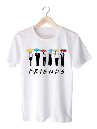 Remera Blanca Friends - Logo Paragua - Serie/peli