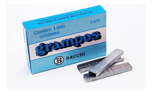 Grampos 24/6 Galvanizados Com 1000 Und Bacchi