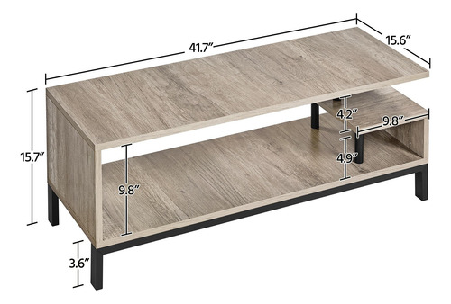 Yaheetech Mesa De Centro De Madera Con Estante De