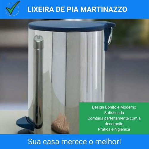 Lixeira Inox 5,5 Litros Com Pedal Colorida Bonita