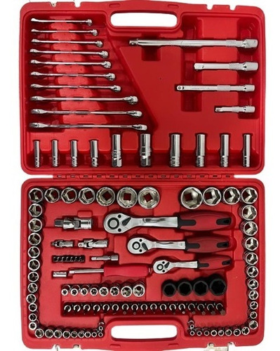 Imagen 2 de 2 de Set Herramientas De 120 Piezas Milimétricas/pulgadas Big Red