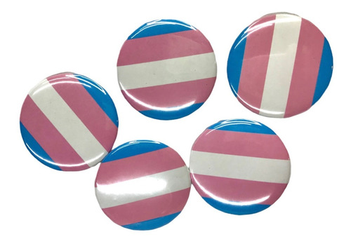 Pack 5 Pins Bandera Transexual Boton 5.5cm Lgbttiq Pride