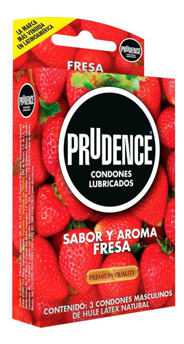 Cartera De 3 Condones Prudence Sabor Y Aroma A Fresa
