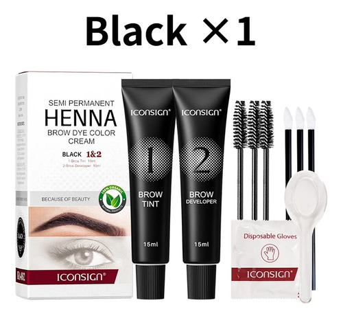 Kit De Tinte Semipermanente Para Pestañas Y Cejas Henna 15