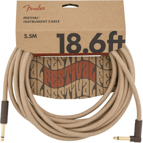 Fender 0990918021 Cable Guitarra Angled Festival 5.5m Natura