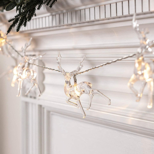 Guirnalda De Renos Con Luces Navideñas 10 Led