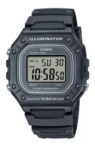 Comprar Reloj pulsera Casio Youth W-218H-3AV de cuerpo color gris, digital, para hombre, fondo gris, con correa de resina color gris, dial negro, minutero\u002Fsegundero negro, bisel color gris, luz gris y hebilla