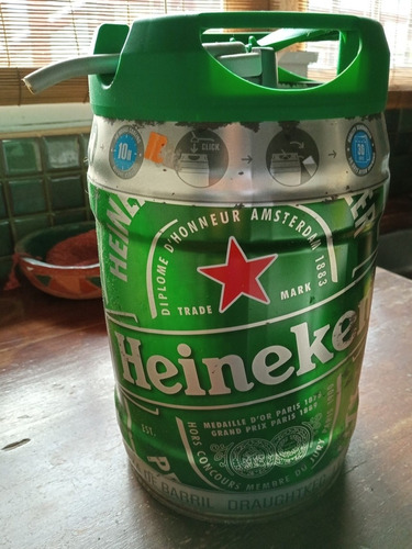 Barril De Cerveza Heineken Con Canilla De 5 Lts Vacio