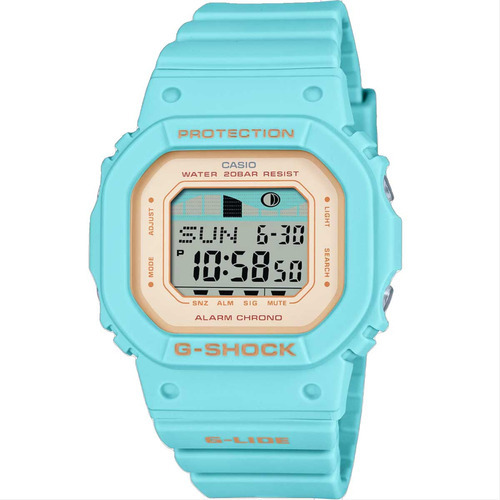 Reloj Casio G-shock G-lide Glx-s5600-3dr Color De Correa Azul Claro Color Del Bisel Azul Claro Color De Fondo Gris