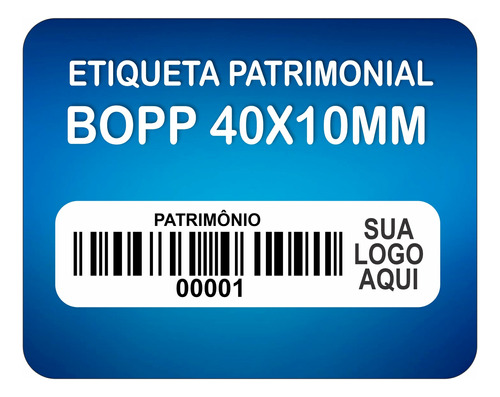 Etiqueta Patrimônio Resistente 40x10mm Personalizado 500 Un