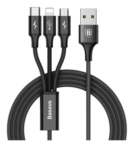 Cable De Carga 3 En 1 Micro, Usb C Y Lightning - Tecnostrike