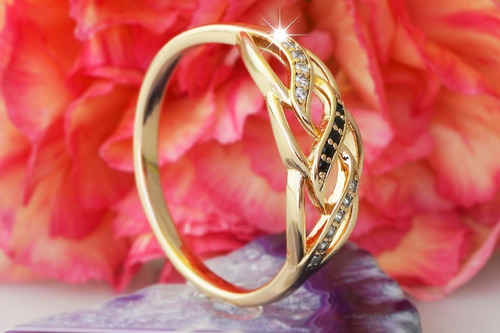 Imagen 2 de 9 de Anillos Compromiso Oro Amarillo 18k Regalo Mujer Amigas Lujo